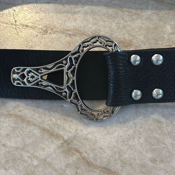 CHICOS Black Leather Belt - Picture 2 of 4